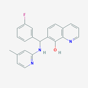 molecular formula C22H18FN3O B11569755 7-[(3-Fluorophenyl)[(4-methylpyridin-2-YL)amino]methyl]quinolin-8-OL 