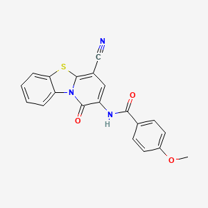 molecular formula C20H13N3O3S B11569772 N-(4-cyano-1-oxo-1H-pyrido[2,1-b][1,3]benzothiazol-2-yl)-4-methoxybenzamide 