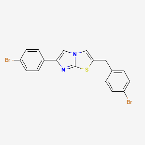 molecular formula C18H12Br2N2S B11569776 2-(4-Bromobenzyl)-6-(4-bromophenyl)imidazo[2,1-b][1,3]thiazole 