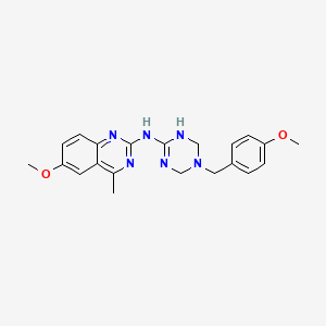 6-methoxy-N-[5-(4-methoxybenzyl)-1,4,5,6-tetrahydro-1,3,5-triazin-2-yl]-4-methylquinazolin-2-amine