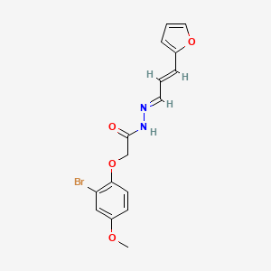 molecular formula C16H15BrN2O4 B11569785 2-(2-bromo-4-methoxyphenoxy)-N'-[(1E,2E)-3-(furan-2-yl)prop-2-en-1-ylidene]acetohydrazide 