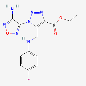 ethyl 1-(4-amino-1,2,5-oxadiazol-3-yl)-5-{[(4-fluorophenyl)amino]methyl}-1H-1,2,3-triazole-4-carboxylate