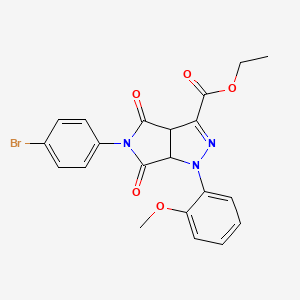 Ethyl 5-(4-bromophenyl)-1-(2-methoxyphenyl)-4,6-dioxo-1,3a,4,5,6,6a-hexahydropyrrolo[3,4-c]pyrazole-3-carboxylate