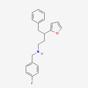 molecular formula C21H22FNO B11569815 (4-Fluoro-benzyl)-(3-furan-2-yl-4-phenyl-butyl)-amine 