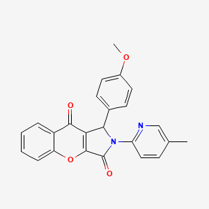 molecular formula C24H18N2O4 B11569816 1-(4-Methoxyphenyl)-2-(5-methylpyridin-2-yl)-1,2-dihydrochromeno[2,3-c]pyrrole-3,9-dione 