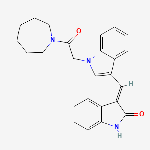 molecular formula C25H25N3O2 B11569823 (3E)-3-({1-[2-(azepan-1-yl)-2-oxoethyl]-1H-indol-3-yl}methylidene)-1,3-dihydro-2H-indol-2-one 