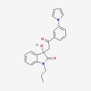 3-hydroxy-3-{2-oxo-2-[3-(1H-pyrrol-1-yl)phenyl]ethyl}-1-propyl-1,3-dihydro-2H-indol-2-one