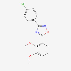 molecular formula C16H13ClN2O3 B11569832 3-(4-Chlorophenyl)-5-(2,3-dimethoxyphenyl)-1,2,4-oxadiazole 