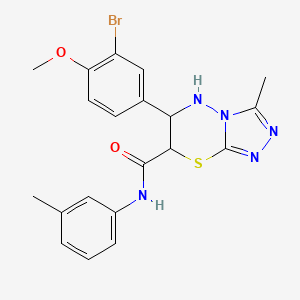 molecular formula C20H20BrN5O2S B11569857 6-(3-bromo-4-methoxyphenyl)-3-methyl-N-(3-methylphenyl)-6,7-dihydro-5H-[1,2,4]triazolo[3,4-b][1,3,4]thiadiazine-7-carboxamide 