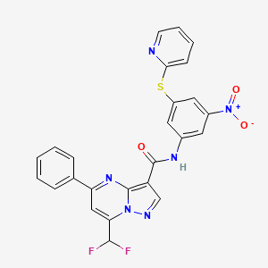 7-(difluoromethyl)-N-[3-nitro-5-(pyridin-2-ylsulfanyl)phenyl]-5-phenylpyrazolo[1,5-a]pyrimidine-3-carboxamide