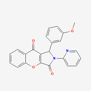 molecular formula C23H16N2O4 B11569907 1-(3-Methoxyphenyl)-2-(pyridin-2-yl)-1,2-dihydrochromeno[2,3-c]pyrrole-3,9-dione 