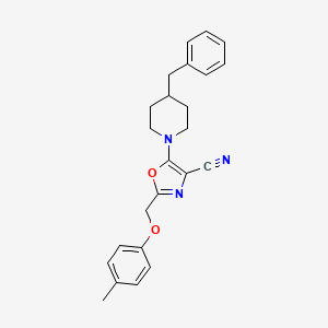 5-(4-Benzylpiperidin-1-yl)-2-[(4-methylphenoxy)methyl]-1,3-oxazole-4-carbonitrile