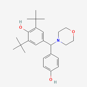 molecular formula C25H35NO3 B11569926 2,6-Di-tert-butyl-4-[(4-hydroxyphenyl)(morpholin-4-yl)methyl]phenol 