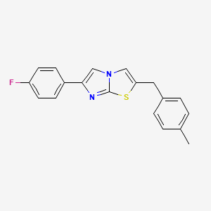 molecular formula C19H15FN2S B11569939 6-(4-Fluorophenyl)-2-(4-methylbenzyl)imidazo[2,1-b][1,3]thiazole 