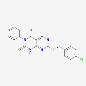 7-[(4-chlorobenzyl)sulfanyl]-3-phenylpyrimido[4,5-d]pyrimidine-2,4(1H,3H)-dione