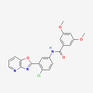 molecular formula C21H16ClN3O4 B11569980 N-[4-chloro-3-([1,3]oxazolo[4,5-b]pyridin-2-yl)phenyl]-3,5-dimethoxybenzamide 