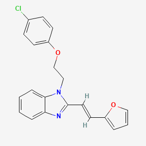 molecular formula C21H17ClN2O2 B11569991 1-[2-(4-chlorophenoxy)ethyl]-2-[(E)-2-(furan-2-yl)ethenyl]-1H-benzimidazole 