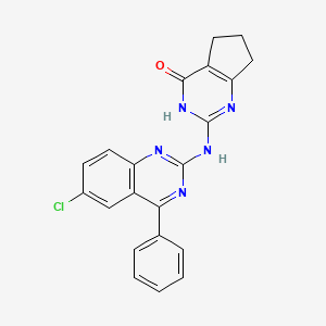 2-[(6-chloro-4-phenylquinazolin-2-yl)amino]-1,5,6,7-tetrahydro-4H-cyclopenta[d]pyrimidin-4-one