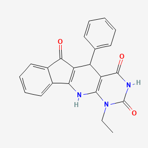 molecular formula C22H17N3O3 B11570023 7-ethyl-2-phenyl-5,7,9-triazatetracyclo[8.7.0.03,8.011,16]heptadeca-1(10),3(8),11,13,15-pentaene-4,6,17-trione 