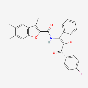 N-[2-(4-fluorobenzoyl)-1-benzofuran-3-yl]-3,5,6-trimethyl-1-benzofuran-2-carboxamide