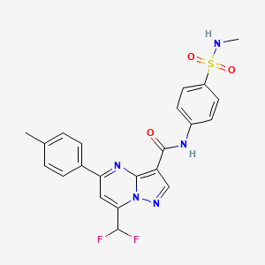 molecular formula C22H19F2N5O3S B11570046 7-(difluoromethyl)-5-(4-methylphenyl)-N-[4-(methylsulfamoyl)phenyl]pyrazolo[1,5-a]pyrimidine-3-carboxamide 