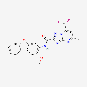 molecular formula C21H15F2N5O3 B11570047 7-(difluoromethyl)-N-(2-methoxydibenzo[b,d]furan-3-yl)-5-methyl[1,2,4]triazolo[1,5-a]pyrimidine-2-carboxamide 