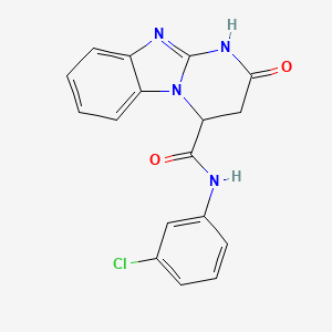 molecular formula C17H13ClN4O2 B11570048 N-(3-chlorophenyl)-2-oxo-1,2,3,4-tetrahydropyrimido[1,2-a]benzimidazole-4-carboxamide 