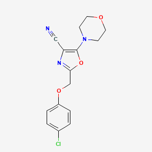 2-[(4-Chlorophenoxy)methyl]-5-(morpholin-4-yl)-1,3-oxazole-4-carbonitrile