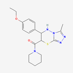 molecular formula C19H25N5O2S B11570057 [6-(4-ethoxyphenyl)-3-methyl-6,7-dihydro-5H-[1,2,4]triazolo[3,4-b][1,3,4]thiadiazin-7-yl](piperidin-1-yl)methanone 