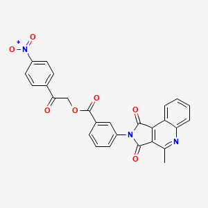 2-(4-nitrophenyl)-2-oxoethyl 3-(4-methyl-1,3-dioxo-1,3-dihydro-2H-pyrrolo[3,4-c]quinolin-2-yl)benzoate