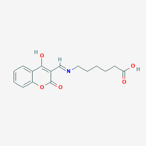 molecular formula C16H17NO5 B11570083 6-{[(Z)-(2,4-dioxo-2H-chromen-3(4H)-ylidene)methyl]amino}hexanoic acid 