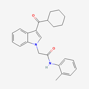 molecular formula C24H26N2O2 B11570088 2-[3-(cyclohexylcarbonyl)-1H-indol-1-yl]-N-(2-methylphenyl)acetamide 