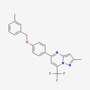 molecular formula C22H18F3N3O B11570089 2-Methyl-5-{4-[(3-methylbenzyl)oxy]phenyl}-7-(trifluoromethyl)pyrazolo[1,5-a]pyrimidine 