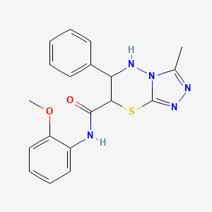 molecular formula C19H19N5O2S B11570117 N-(2-methoxyphenyl)-3-methyl-6-phenyl-6,7-dihydro-5H-[1,2,4]triazolo[3,4-b][1,3,4]thiadiazine-7-carboxamide 