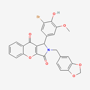 2-(1,3-Benzodioxol-5-ylmethyl)-1-(3-bromo-4-hydroxy-5-methoxyphenyl)-1,2-dihydrochromeno[2,3-c]pyrrole-3,9-dione