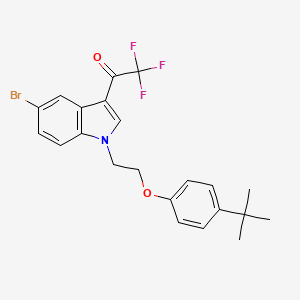 molecular formula C22H21BrF3NO2 B11570136 1-{5-bromo-1-[2-(4-tert-butylphenoxy)ethyl]-1H-indol-3-yl}-2,2,2-trifluoroethanone 