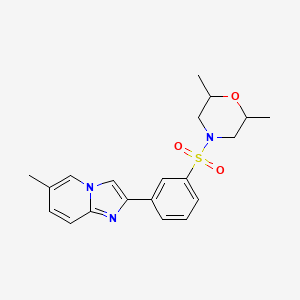 molecular formula C20H23N3O3S B11570147 2-{3-[(2,6-Dimethylmorpholin-4-yl)sulfonyl]phenyl}-6-methylimidazo[1,2-a]pyridine 