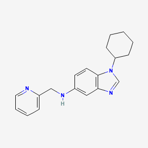 molecular formula C19H22N4 B11570184 1-cyclohexyl-N-(pyridin-2-ylmethyl)-1H-benzimidazol-5-amine 