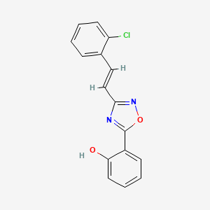 (6E)-6-[3-[(E)-2-(2-chlorophenyl)ethenyl]-2H-1,2,4-oxadiazol-5-ylidene]cyclohexa-2,4-dien-1-one