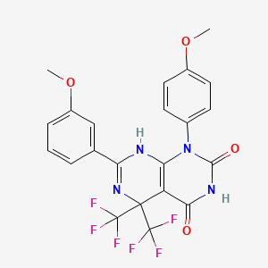 7-(3-methoxyphenyl)-1-(4-methoxyphenyl)-5,5-bis(trifluoromethyl)-5,8-dihydropyrimido[4,5-d]pyrimidine-2,4(1H,3H)-dione