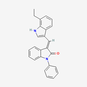 (3E)-3-[(7-ethyl-1H-indol-3-yl)methylidene]-1-phenyl-1,3-dihydro-2H-indol-2-one