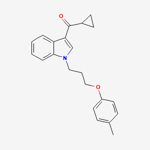 molecular formula C22H23NO2 B11570235 cyclopropyl{1-[3-(4-methylphenoxy)propyl]-1H-indol-3-yl}methanone 