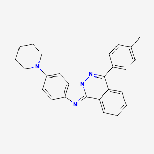 molecular formula C26H24N4 B11570244 5-(4-Methylphenyl)-9-(piperidin-1-yl)benzimidazo[2,1-a]phthalazine 