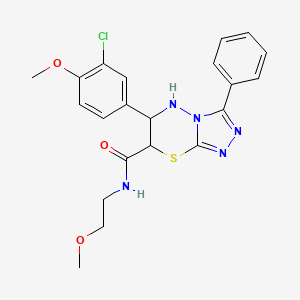 6-(3-chloro-4-methoxyphenyl)-N-(2-methoxyethyl)-3-phenyl-6,7-dihydro-5H-[1,2,4]triazolo[3,4-b][1,3,4]thiadiazine-7-carboxamide