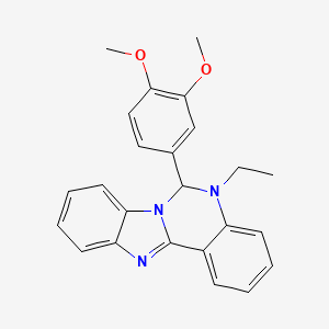 molecular formula C24H23N3O2 B11570314 6-(3,4-Dimethoxyphenyl)-5-ethyl-5,6-dihydrobenzimidazo[1,2-c]quinazoline 