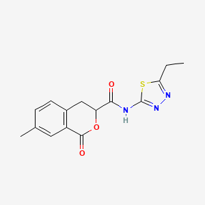 molecular formula C15H15N3O3S B11570319 N-(5-ethyl-1,3,4-thiadiazol-2-yl)-7-methyl-1-oxo-3,4-dihydro-1H-isochromene-3-carboxamide 