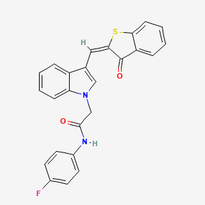 molecular formula C25H17FN2O2S B11570337 N-(4-fluorophenyl)-2-{3-[(E)-(3-oxo-1-benzothiophen-2(3H)-ylidene)methyl]-1H-indol-1-yl}acetamide 