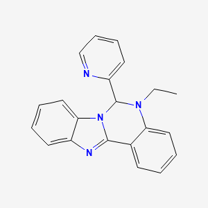 molecular formula C21H18N4 B11570349 5-ethyl-6-pyridin-2-yl-6H-benzimidazolo[1,2-c]quinazoline 