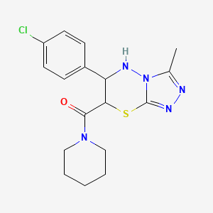 molecular formula C17H20ClN5OS B11570361 [6-(4-chlorophenyl)-3-methyl-6,7-dihydro-5H-[1,2,4]triazolo[3,4-b][1,3,4]thiadiazin-7-yl](piperidin-1-yl)methanone 