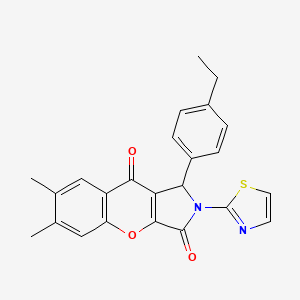 1-(4-Ethylphenyl)-6,7-dimethyl-2-(1,3-thiazol-2-yl)-1,2-dihydrochromeno[2,3-c]pyrrole-3,9-dione